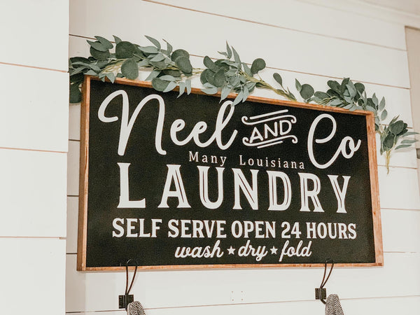 CUSTOM LAUNDRY CO. SIGN