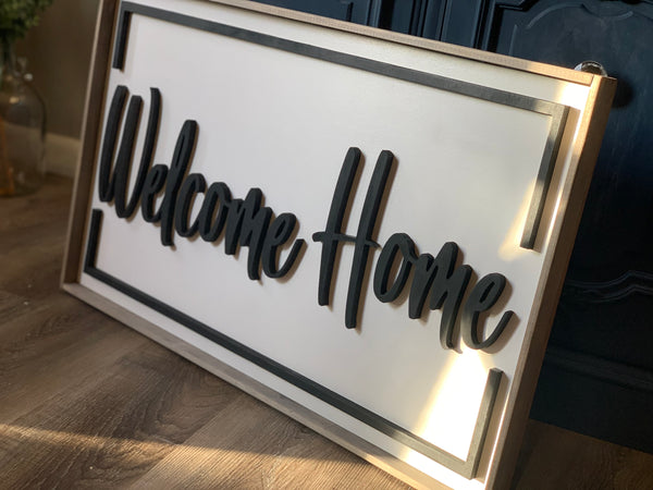 WELCOME HOME raised letter sign