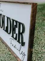 The Family raised letter sign 18x36