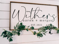 Wedding Last Name Sign