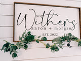 Wedding Last Name Sign