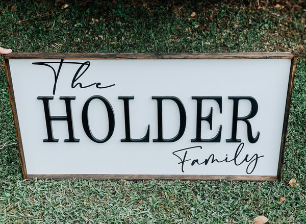 The Family raised letter sign 18x36