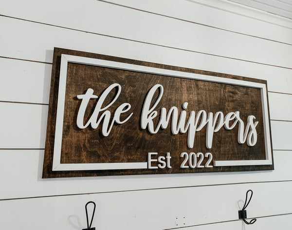 RAISED LETTER LAST NAME SIGN
